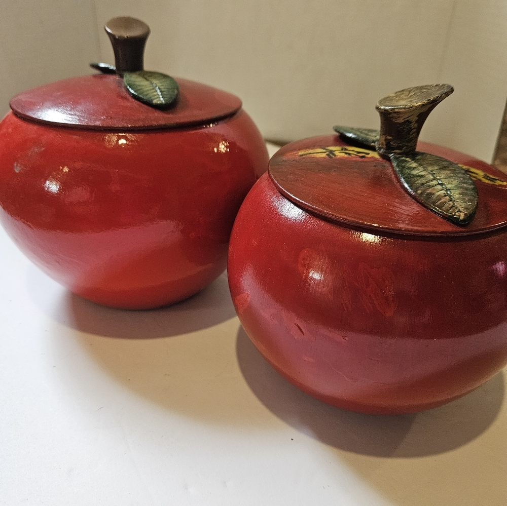 Vintage Apple Alluminum Canisters